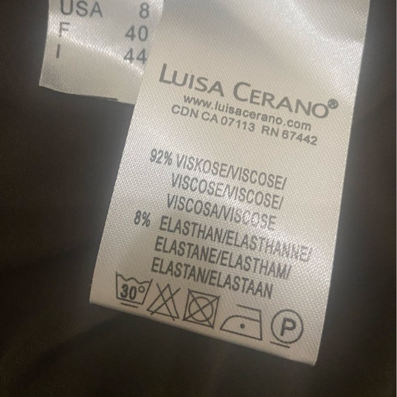 Luisa Cerano scoop neck long sleeve olive top tunic length size 8 - Picture 9 of 9